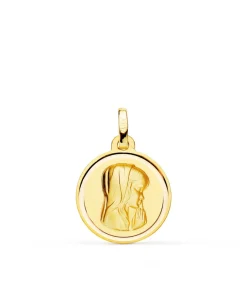 Medalla 18Kt 16Mm Virgen Niña Rezando Bisel<Alda Joyeros Clearance