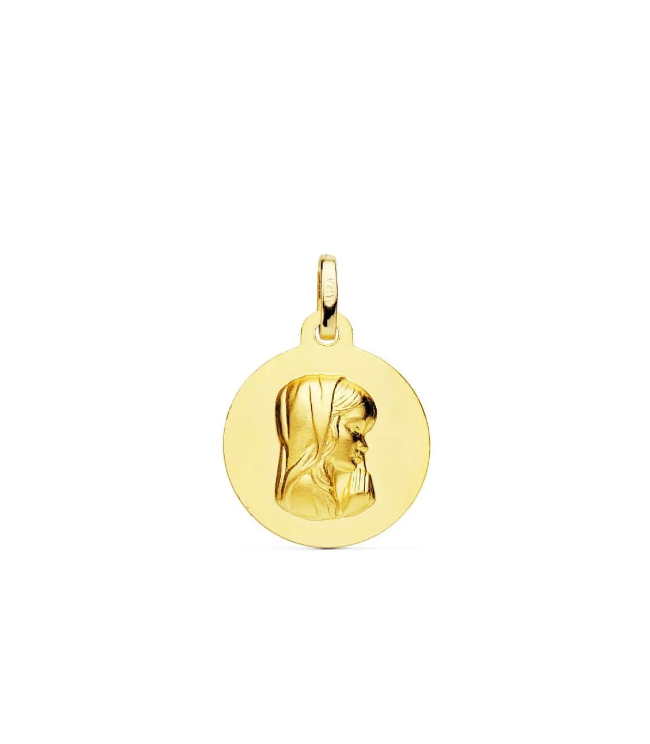 Medalla 18Kt 16Mm Virgen Niña Rezando Matizada<Alda Joyeros Flash Sale