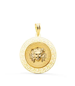 Medalla Medusa Oro Amarillo 18K 20 Mm Greca<Alda Joyeros Clearance