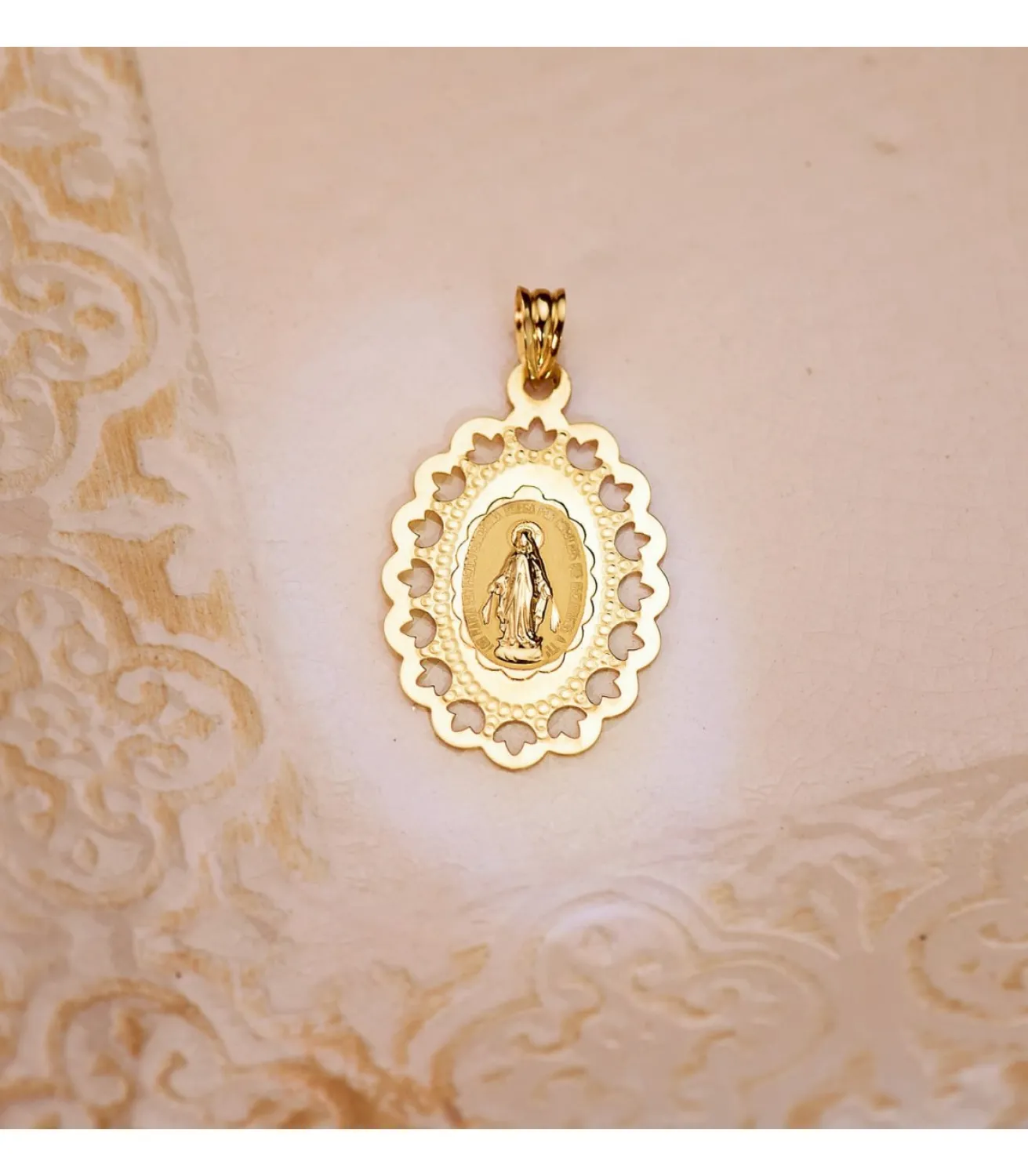 Medalla Milagrosa Oro 18K Cerco Calado 30 Mm<Alda Joyeros Hot