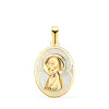 Medalla Nacar Oval Virgen Niña Oro 18 K 19 Mm<Alda Joyeros Cheap