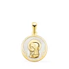 Medalla Nacar Redonda Virgen Niña Oro 18 K 18 Mm<Alda Joyeros Cheap