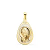 Medalla Nacar Virgen Niña Gota Oro 18 K 19 Mm<Alda Joyeros Best Sale