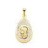 Medalla Nacar Virgen Niña Gota Oro 18 K 21 Mm<Alda Joyeros Cheap