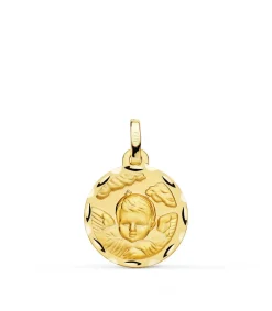Medalla Ángel Nube Oro 18K 16Mm Tallada<Alda Joyeros Clearance