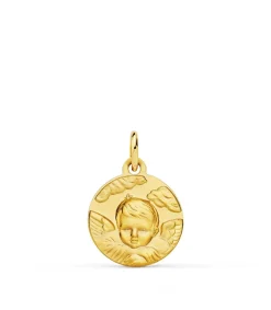 Medalla Ángel Nube Oro 18K 14Mm Mate<Alda Joyeros Clearance