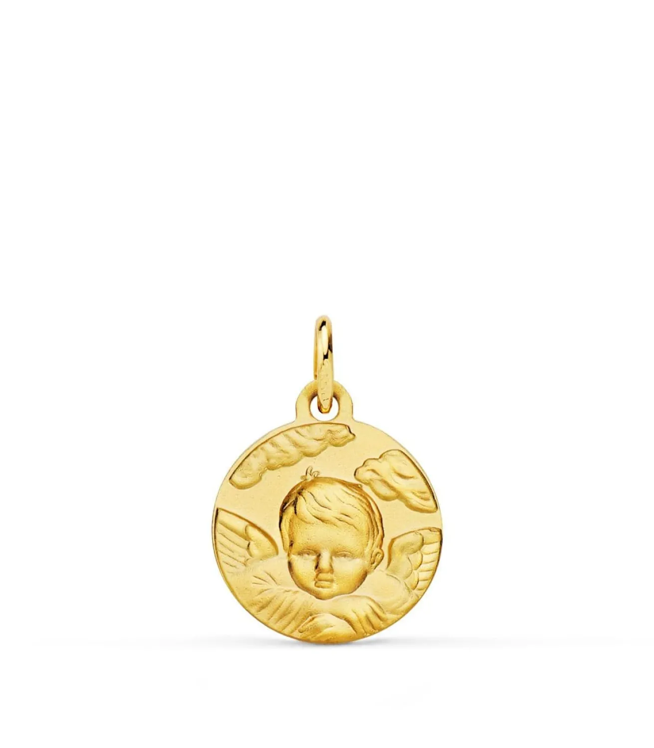 Medalla Ángel Nube Oro 18K 14Mm Mate<Alda Joyeros Clearance