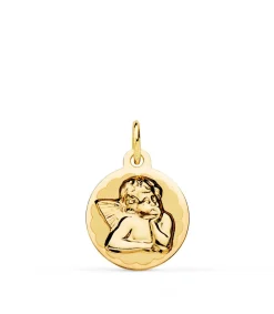 Medalla Ángel Querubin Oro 18K Brillo 14Mm<Alda Joyeros Flash Sale