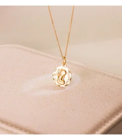 Medalla Ángel Yo Te Cuidare 18K 16Mm Tallada<Alda Joyeros Store