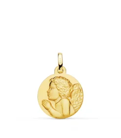 Medalla Ángelito Rezando Oro 18K 16Mm Mate<Alda Joyeros Best