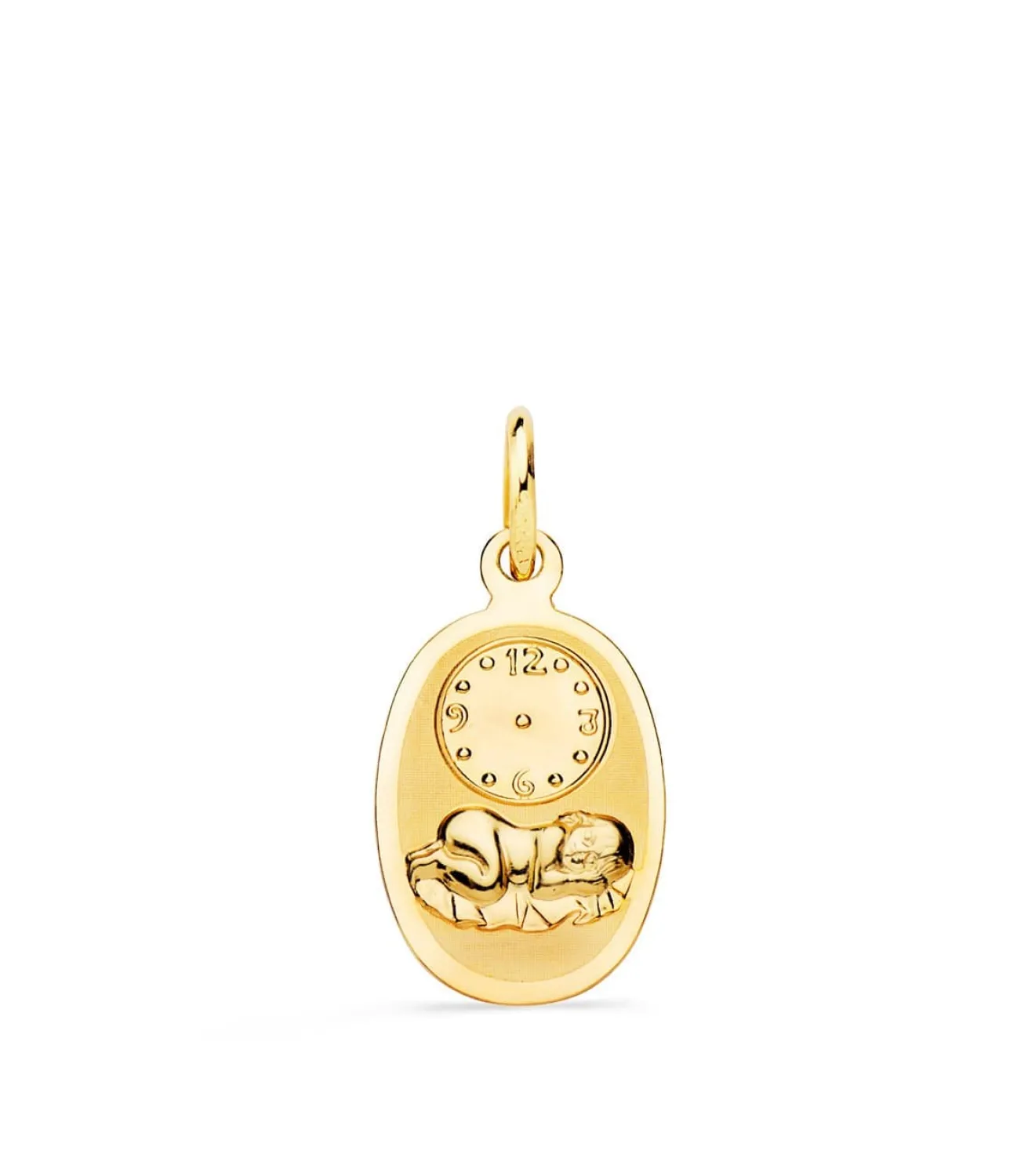 Medalla Nino Y Reloj Oval Pequena Oro 18Ktes<Alda Joyeros Flash Sale