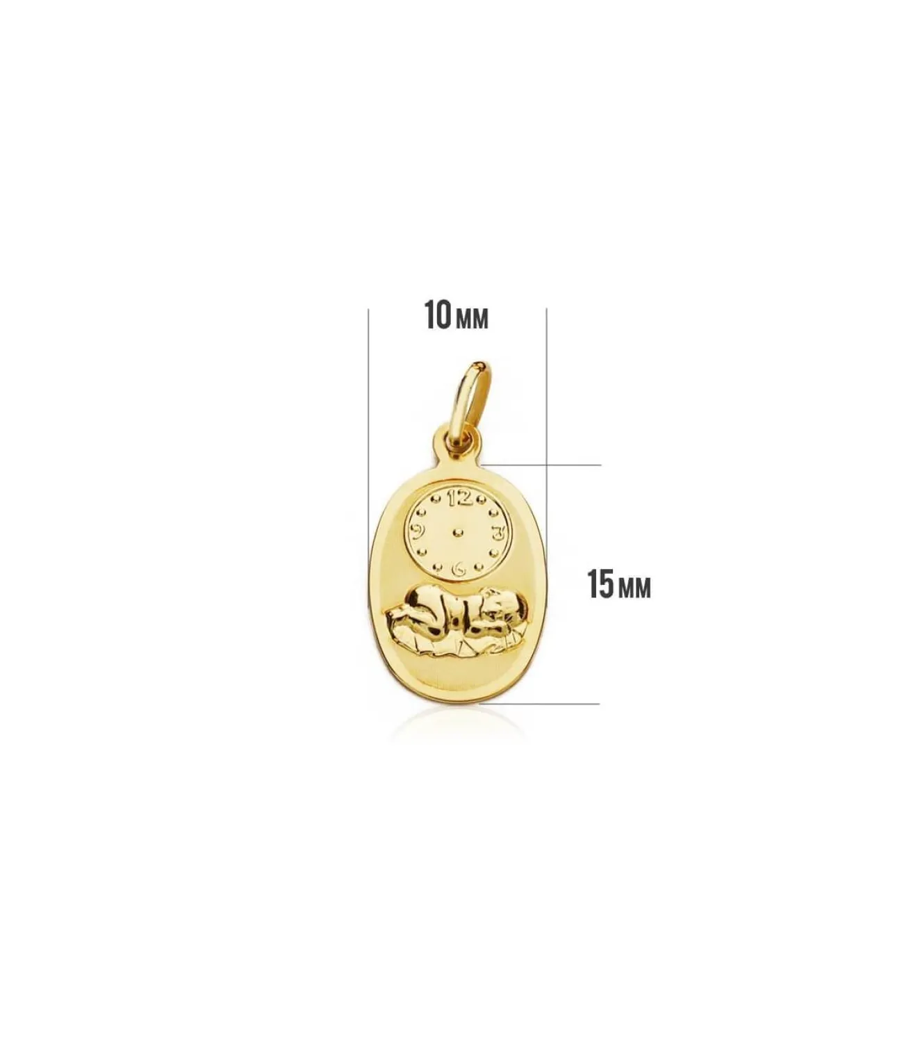 Medalla Nino Y Reloj Oval Pequena Oro 18Ktes<Alda Joyeros Flash Sale