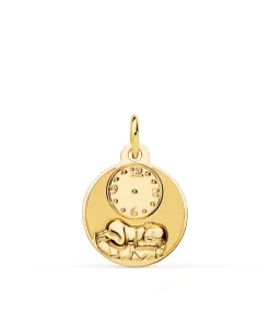 Medalla Nino Y Reloj Redonda Oro 18K 15Mm<Alda Joyeros Discount
