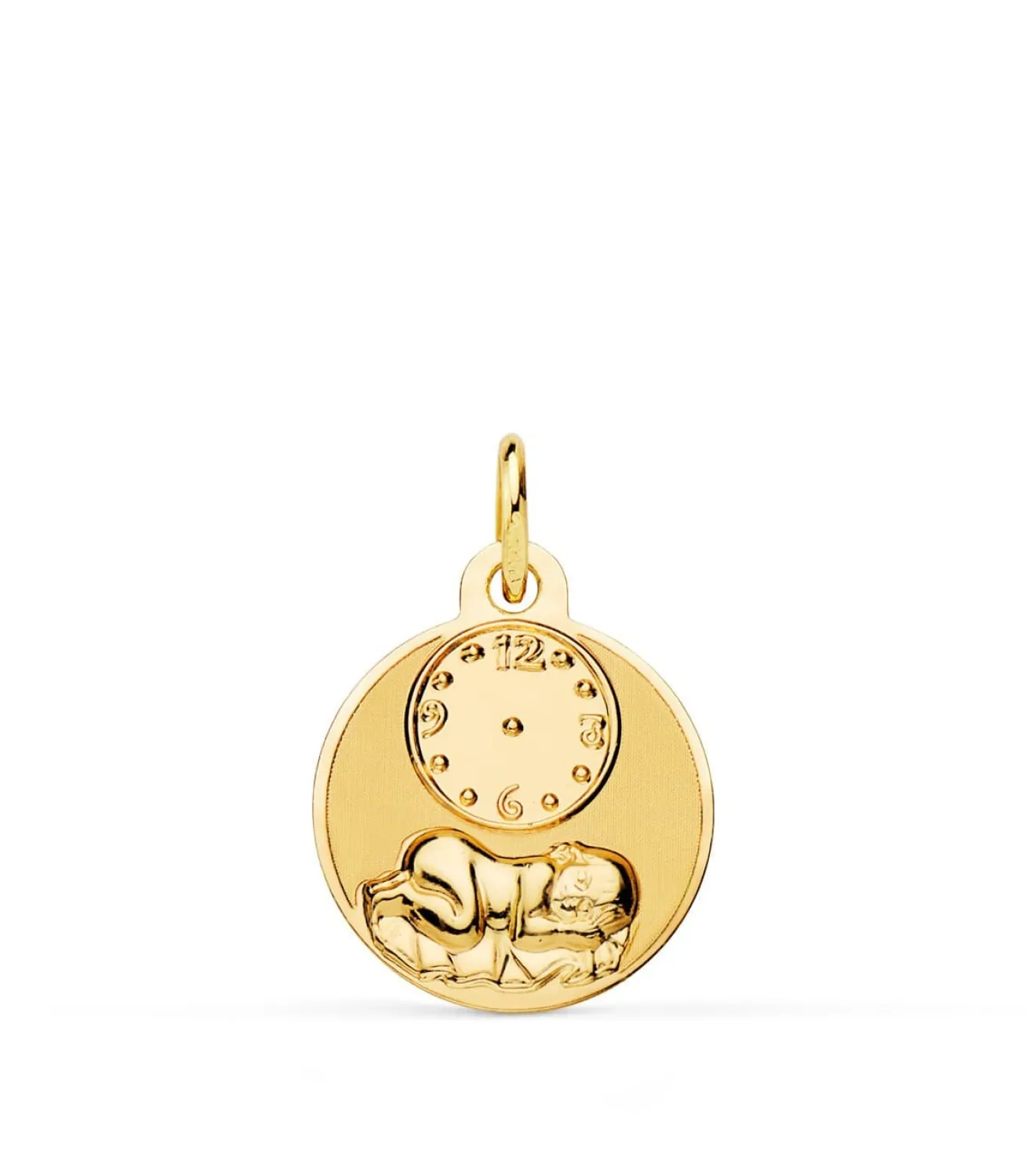Medalla Nino Y Reloj Redonda Oro 18K 15Mm<Alda Joyeros Discount