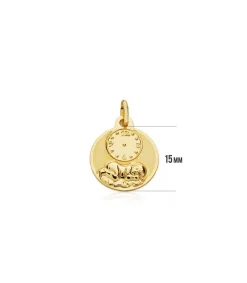Medalla Nino Y Reloj Redonda Oro 18K 15Mm<Alda Joyeros Discount