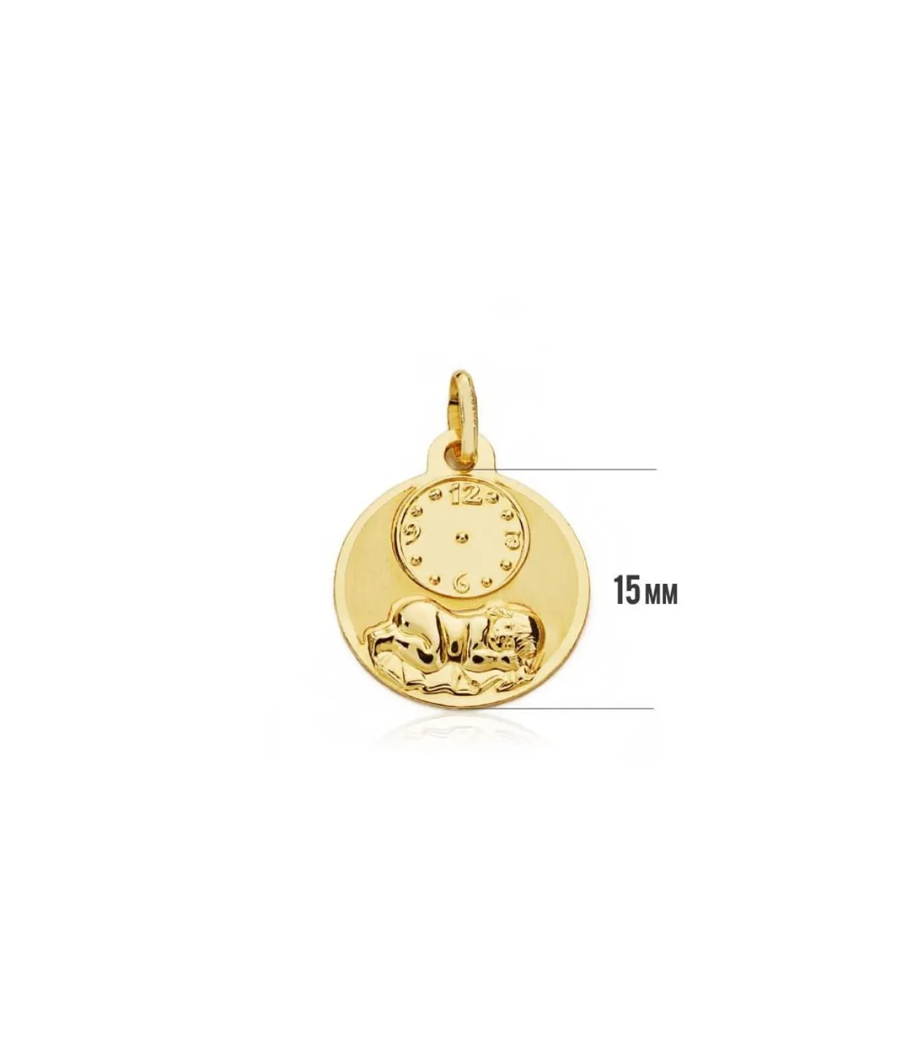 Medalla Nino Y Reloj Redonda Oro 18K 15Mm<Alda Joyeros Discount