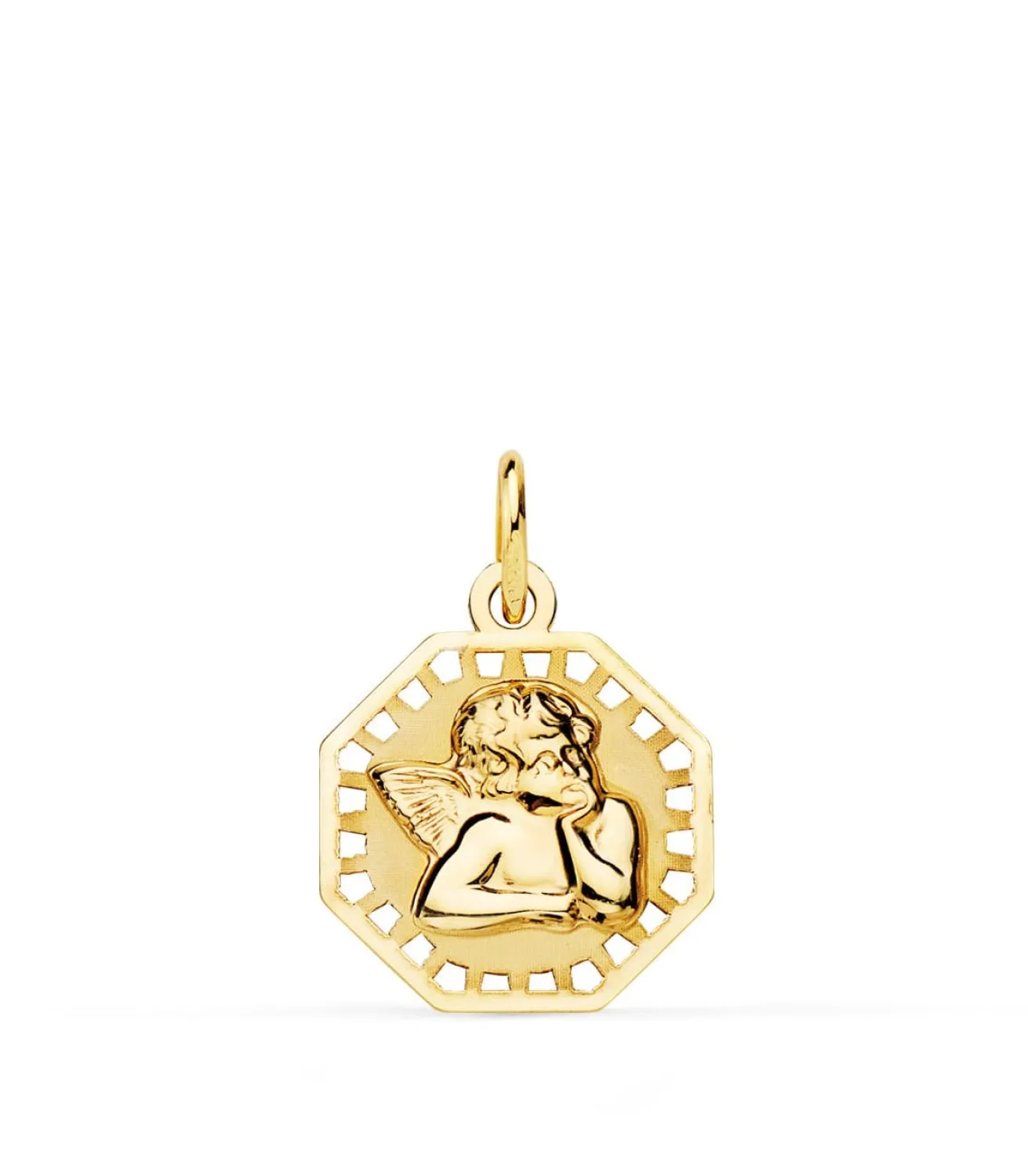 Medalla Octogonal Calada Ángel 18K 14Mm Brillo<Alda Joyeros Flash Sale