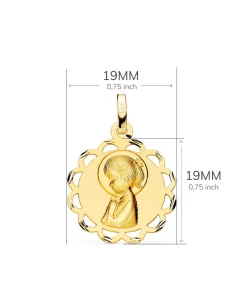 Medalla Oro 18K Virgen Niña Orla 19Mm<Alda Joyeros Best