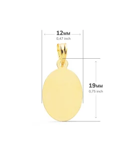 Medalla Oval Virgen Niña 18K Tallada 19 Mm<Alda Joyeros Store