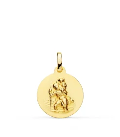 Medalla San Cristóbal Oro 18K 16Mm Matizada<Alda Joyeros Online