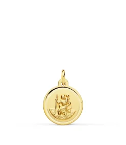 Medalla San Cristóbal Oro 18K 12Mm Bisel<Alda Joyeros Sale