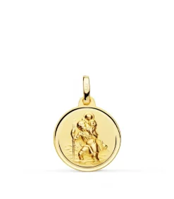 Medalla San Cristóbal Oro 18K 16Mm Bisel<Alda Joyeros Sale