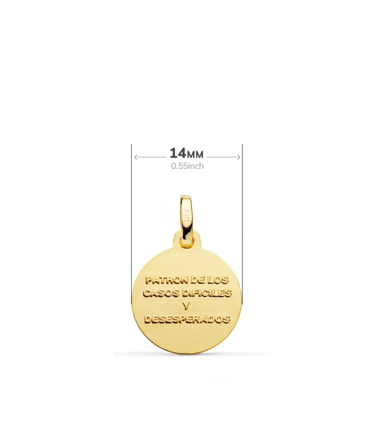 Medalla San Judas Tadeo Oro 18K 14Mm Bisel<Alda Joyeros Shop