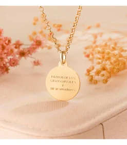 Medalla San Judas Tadeo Oro 18K 24Mm Bisel<Alda Joyeros Fashion
