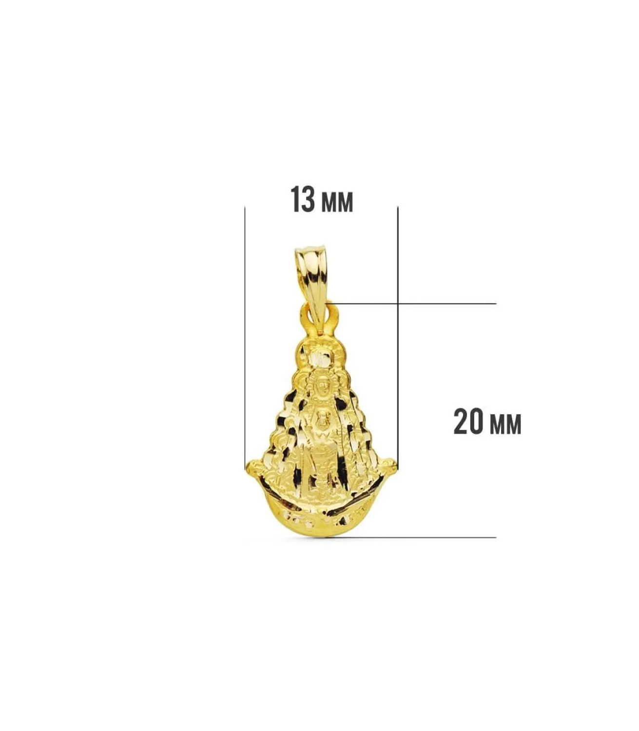 Medalla Silueta Virgen Del Rocio Oro 18K 20Mm<Alda Joyeros New