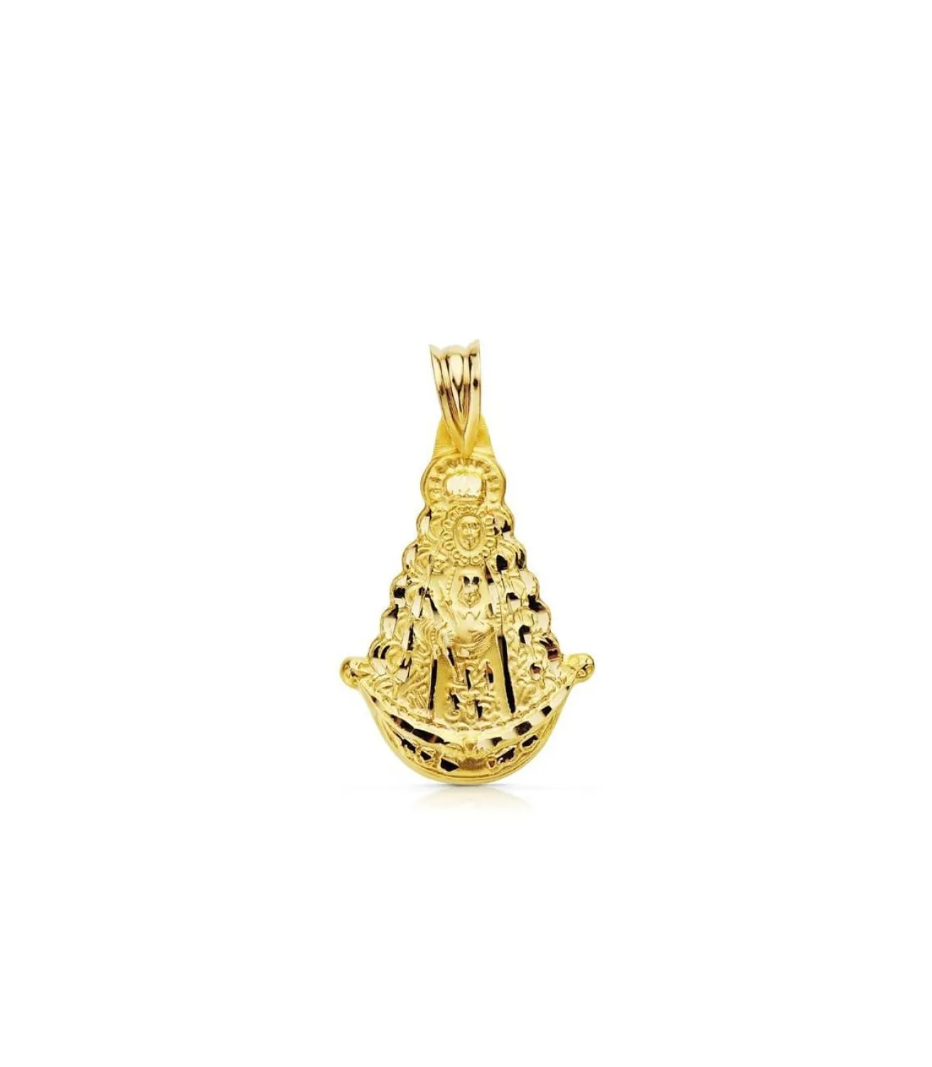 Medalla Silueta Virgen Del Rocio Oro 18K 25Mm<Alda Joyeros Outlet