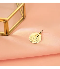 Medalla V. Guadalupe Mexico Oro 18K Tallada 18Mm<Alda Joyeros Flash Sale