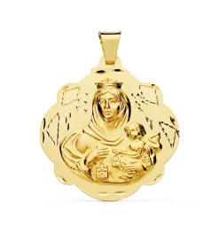 Medalla Virgen Carmen Oro 18 K 42 Mm Pandereta<Alda Joyeros Hot