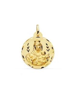 Medalla Virgen Carmen Oro 18K 24Mm Tallada<Alda Joyeros Cheap
