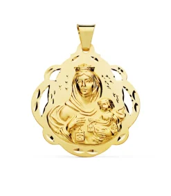 Medalla Virgen Carmen Oro 18K Pandereta 42Mm<Alda Joyeros Flash Sale