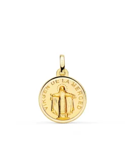 Medalla Virgen De La Merced Oro 18K 16Mm Bisel<Alda Joyeros Shop