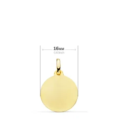 Medalla Virgen Del Rocio Oro 18K Tallada 16 Mm<Alda Joyeros Hot