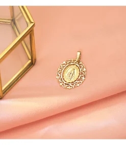 Medalla Virgen Milagrosa Cerco Oro 18K 27 Mm<Alda Joyeros Outlet