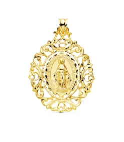 Medalla Virgen Milagrosa Cerco Oro 18K 46 Mm<Alda Joyeros Discount