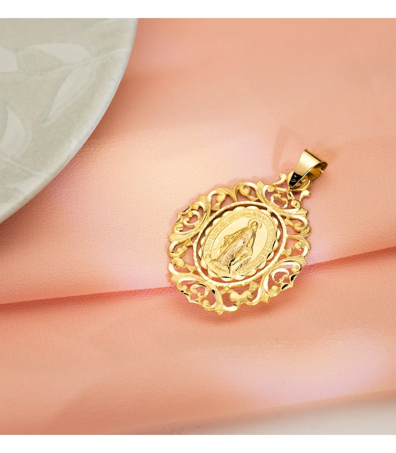 Medalla Virgen Milagrosa Cerco Oro 18K 46 Mm<Alda Joyeros Discount