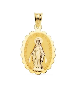 Medalla Virgen Milagrosa Oro 18K 25Mm Brillo<Alda Joyeros Online