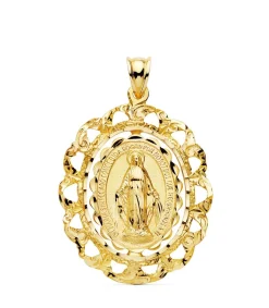 Medalla Virgen Milagrosa Cerco Oro 18K 30 Mm<Alda Joyeros Fashion