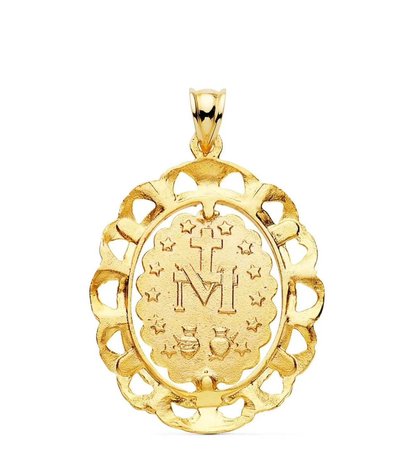 Medalla Virgen Milagrosa Cerco Oro 18K 30 Mm<Alda Joyeros Fashion