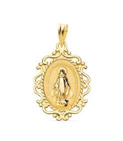Medalla Virgen Milagrosa Francesa Oro 18K 23 Mm<Alda Joyeros Online