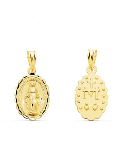Medalla Virgen Milagrosa Oro 18 K 15 Mm Tallada<Alda Joyeros Clearance