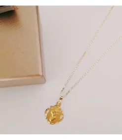Medalla Virgen Niña Calada Oro Amarillo 18 K 16Mm<Alda Joyeros Cheap