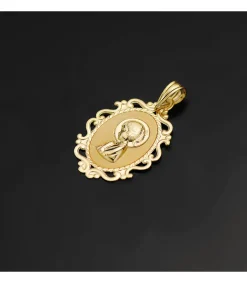 Medalla Virgen Niña Cerco 18 Ktes 23 Mm<Alda Joyeros Hot