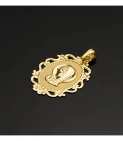 Medalla Virgen Niña Cerco 18Ktes 31Mm<Alda Joyeros Fashion