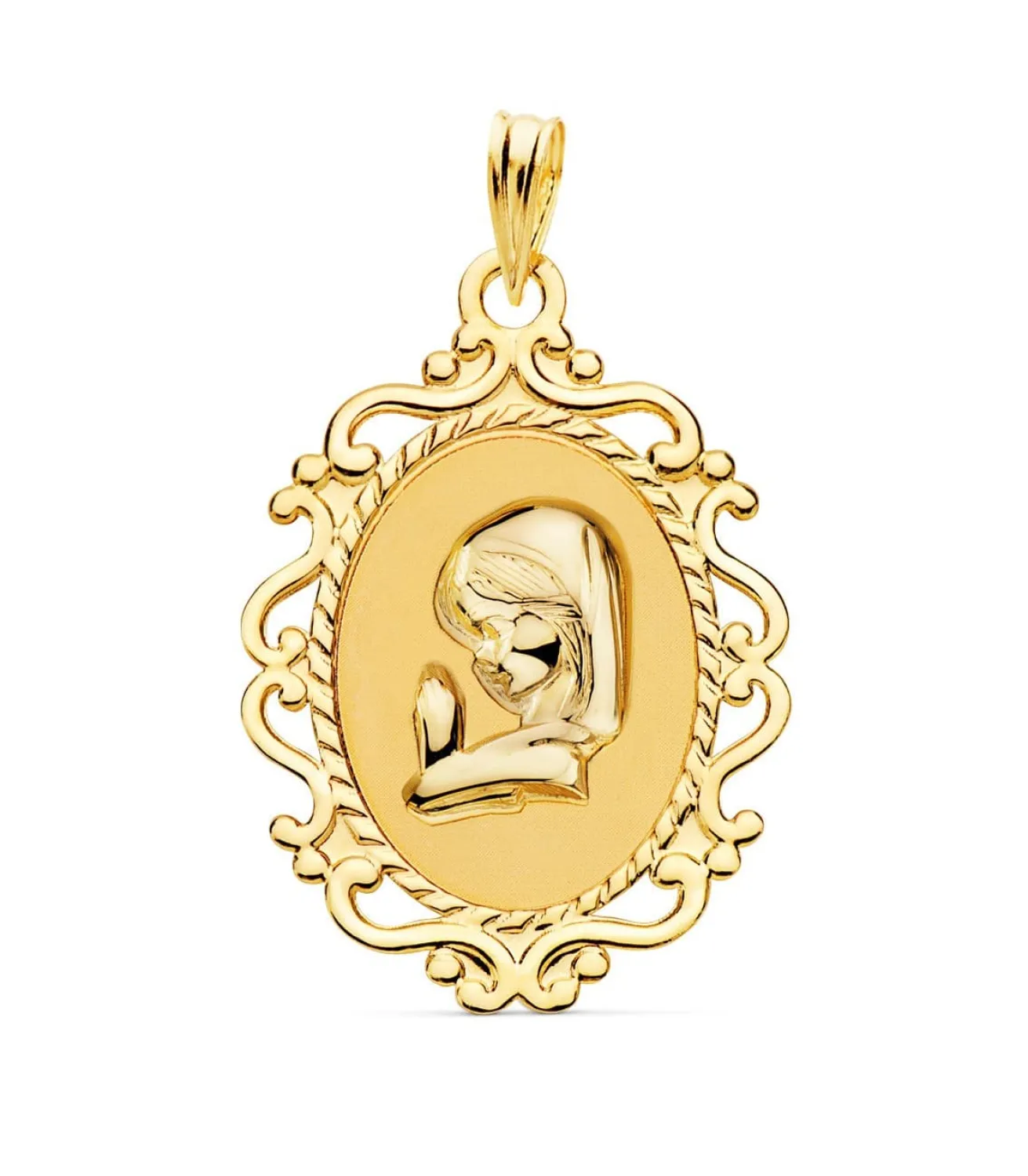 Medalla Virgen Niña Cerco Oro18 Ktes<Alda Joyeros New