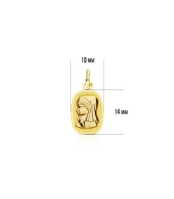 Medalla Virgen Niña Cuadrada 18 Ktes<Alda Joyeros Cheap
