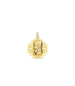 Medalla Virgen Niña Octogonal 18 Ktes<Alda Joyeros Store